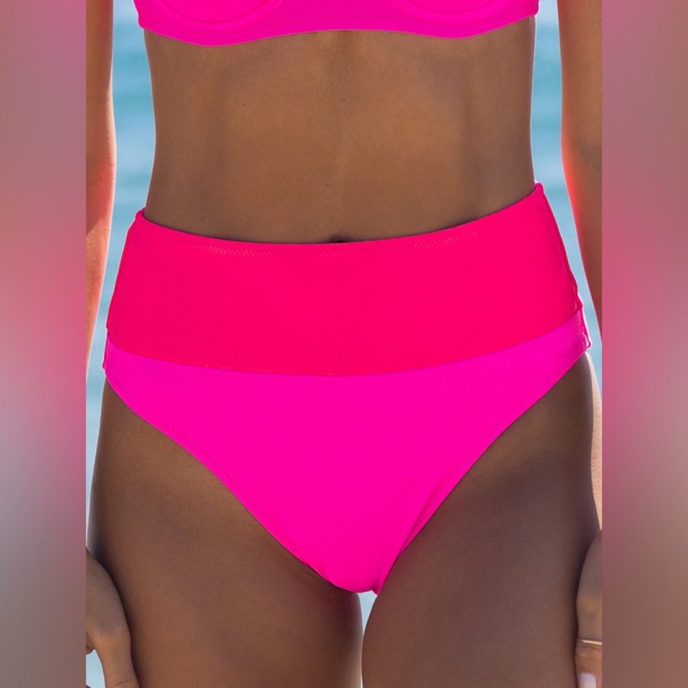 NWT Popvil Contrast Patchwork Colorblock Bikini Bottoms